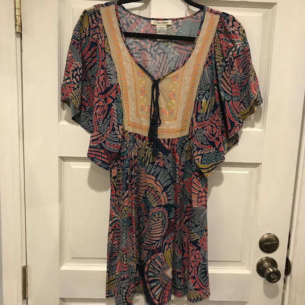 Flying Tomato EmbroideredTunic Top Dress Medium